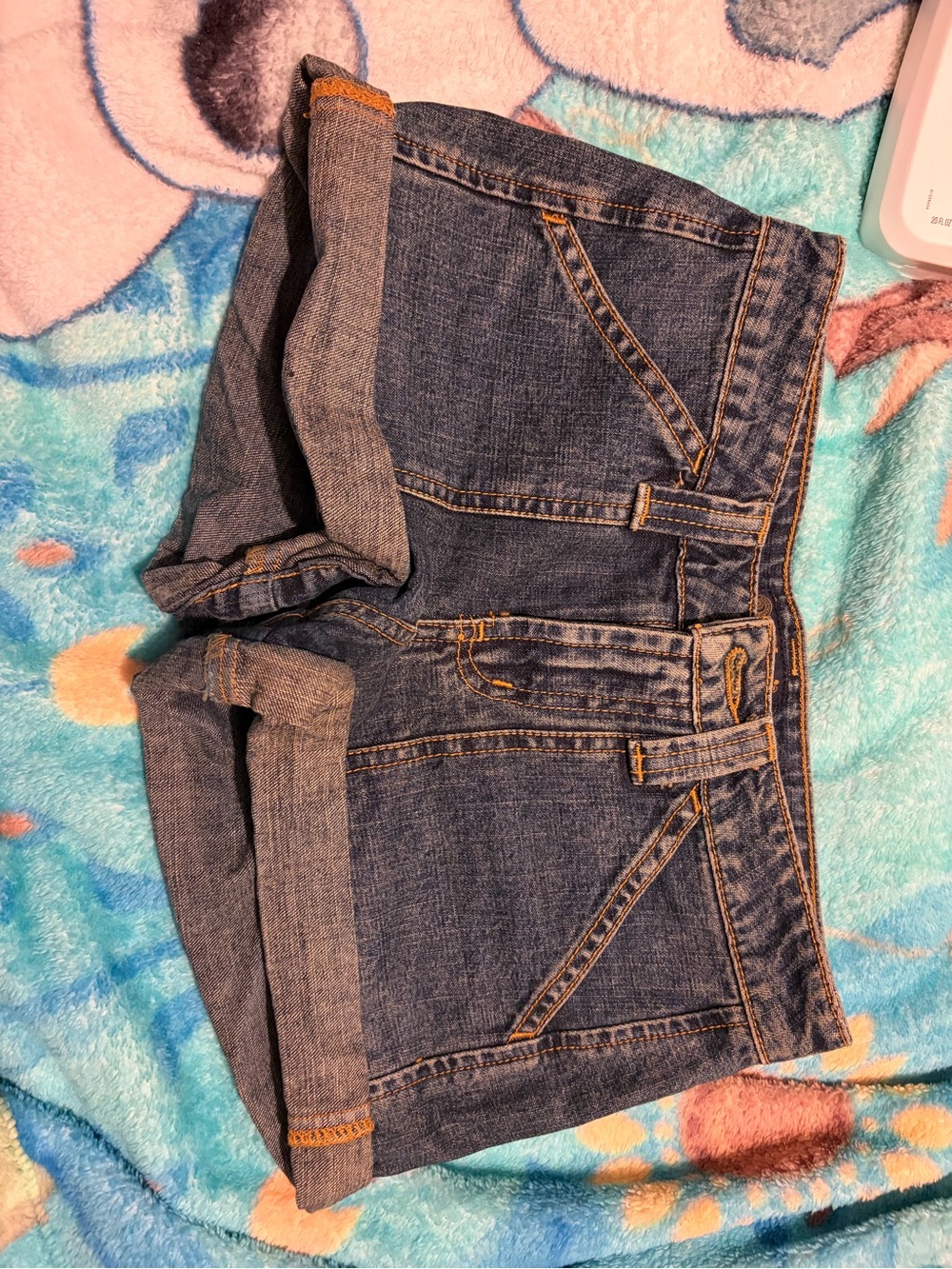 Classic Denim Roll-Cuff Shorts - Blue
